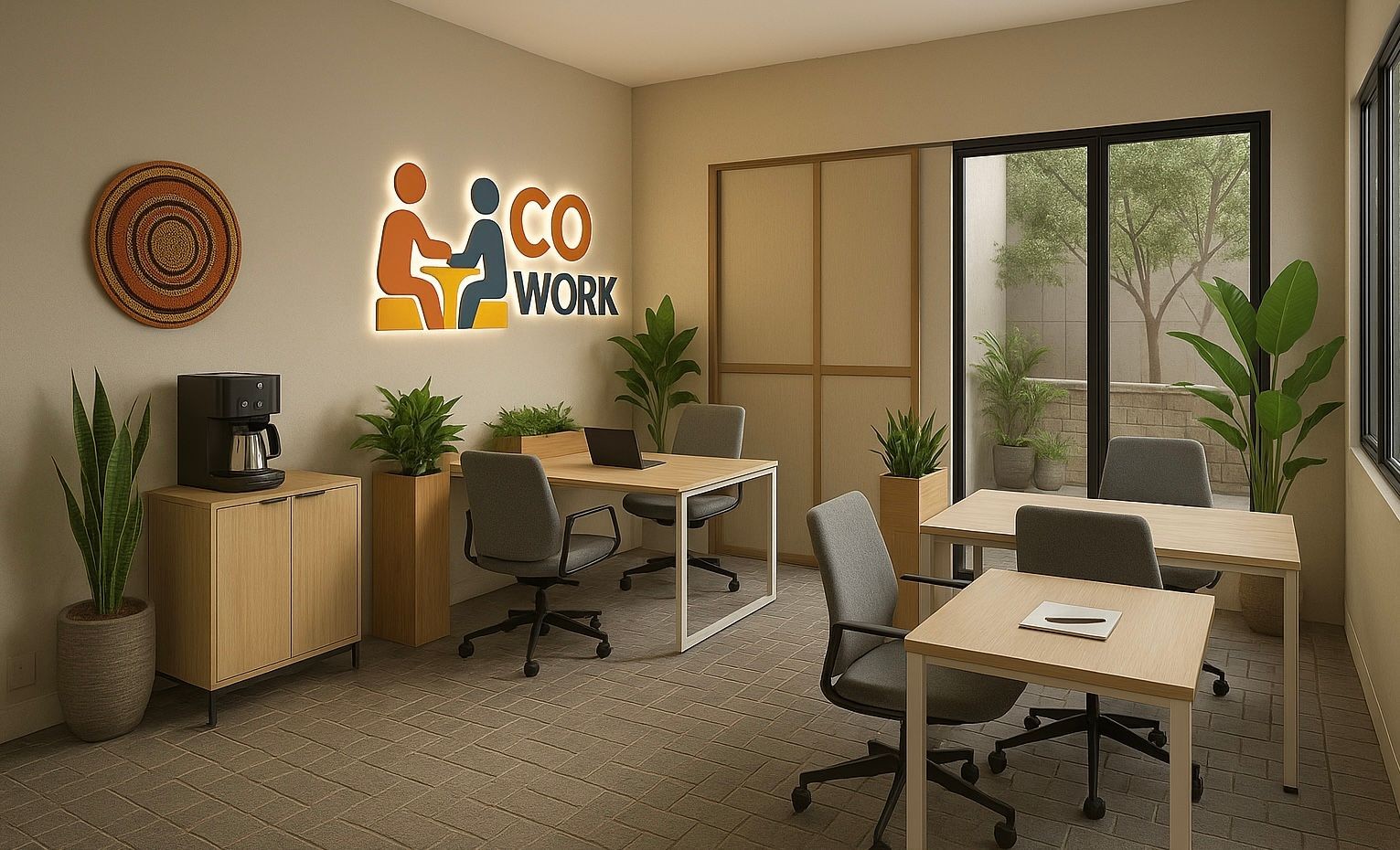 Espace collaboratif et espace café du co working space COWORK a OUAGADOUGOU