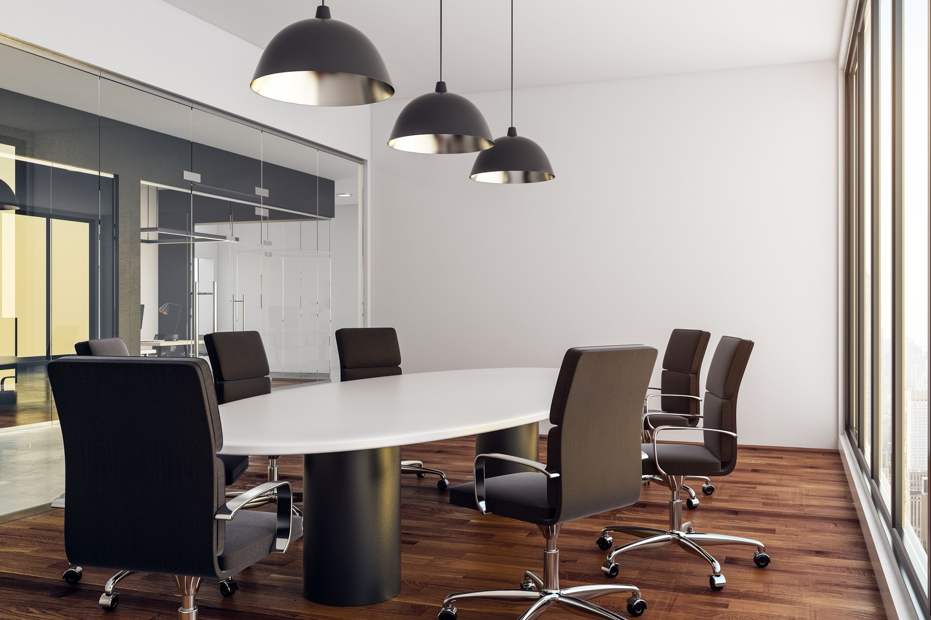 Salle de réunion moderne dans un espace de coworking disposant d'une connexion internet haut débit